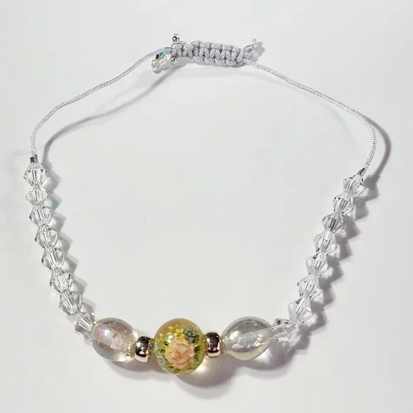 Classic Multi Crystal Sterling Silver Adjustable Bracelet - Picture 7 of 7